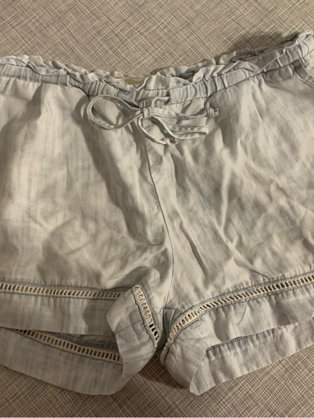 cloth & stone light blue drawstring shorts